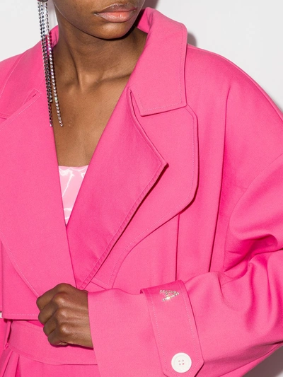 Shop Anouki Tied Waist Trench Coat In Pink