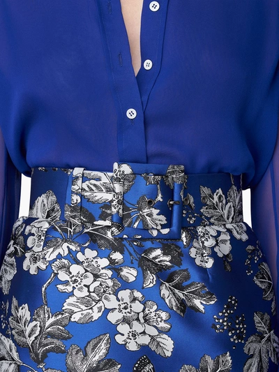 Shop Carolina Herrera Silk-chiffon Shirt In Blue