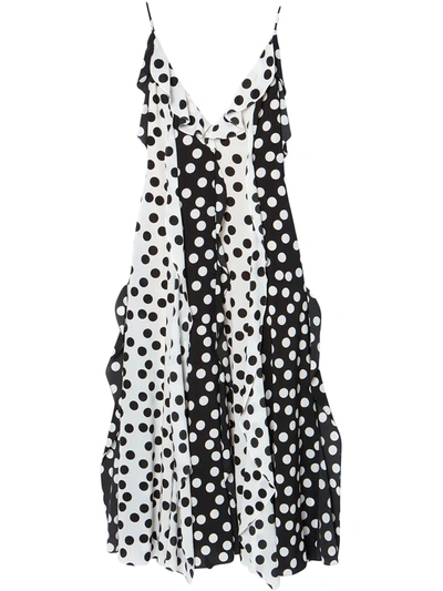 Shop Carolina Herrera Polka-dot Stripe Dress In Black