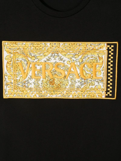 YOUNG VERSACE TEEN LOGO-EMBROIDERED COTTON T-SHIRT 