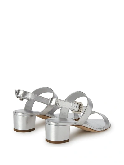 Shop Giuseppe Zanotti Metallic Strappy Sandals In Silver