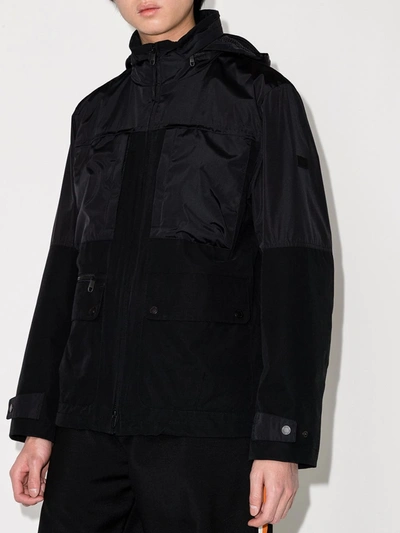 Shop Z Zegna Techno Zip-up Military Jacket In Black