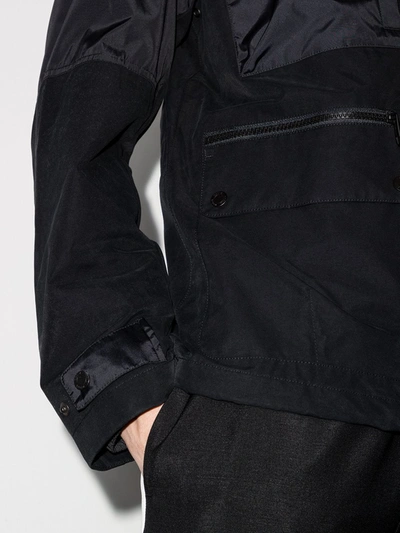 Shop Z Zegna Techno Zip-up Military Jacket In Black