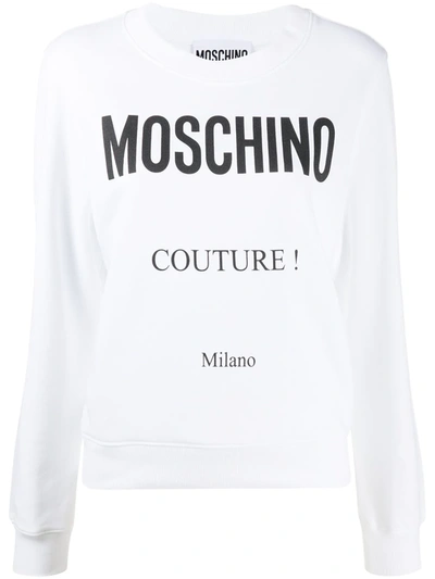 Shop Moschino Couture Logo Sweatshirt In White