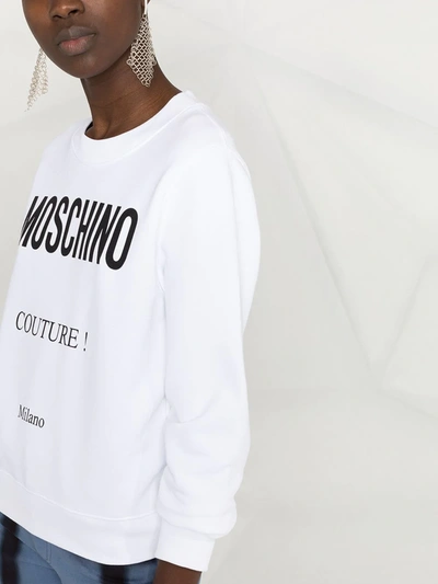 Shop Moschino Couture Logo Sweatshirt In White