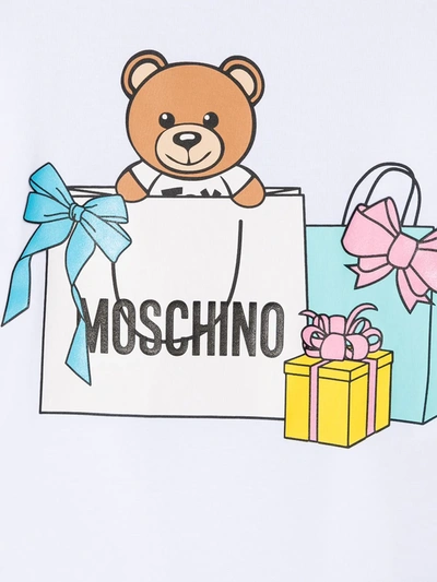 Shop Moschino Teddy Bear Bow-embellished T-shirt In White