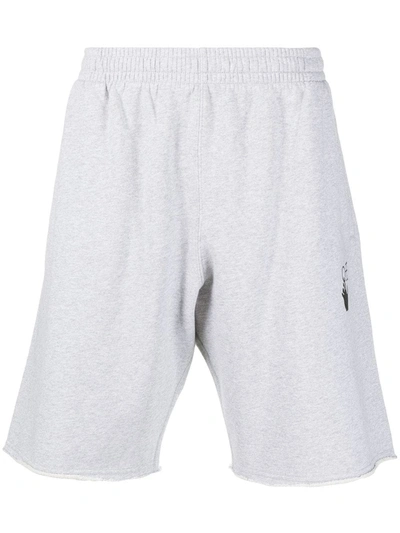 Shop Off-white Logo-print Track Shorts In Grey