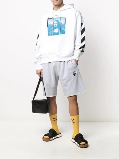 Shop Off-white Logo-print Track Shorts In Grey
