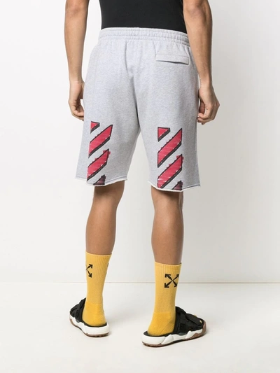 Shop Off-white Logo-print Track Shorts In Grey