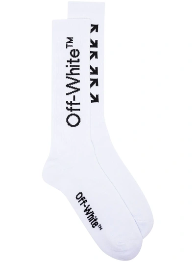 Shop Off-white Arrows Logo Socks In White