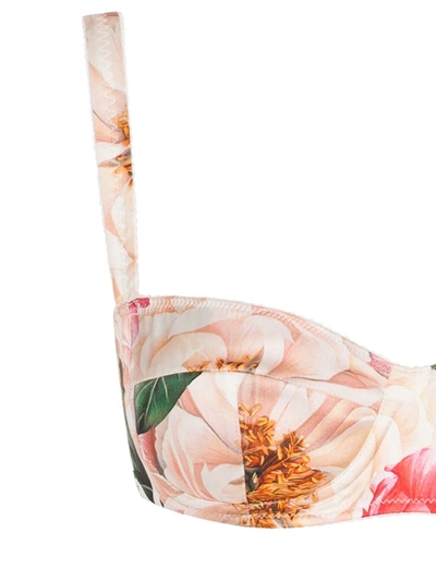 Shop Dolce & Gabbana Floral-print Balconette Bra In Pink