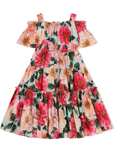 Shop Dolce & Gabbana Floral-print Dress In Pink