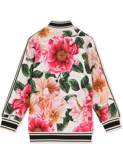 Shop Dolce & Gabbana Floral-print Bomber Jacket In Pink
