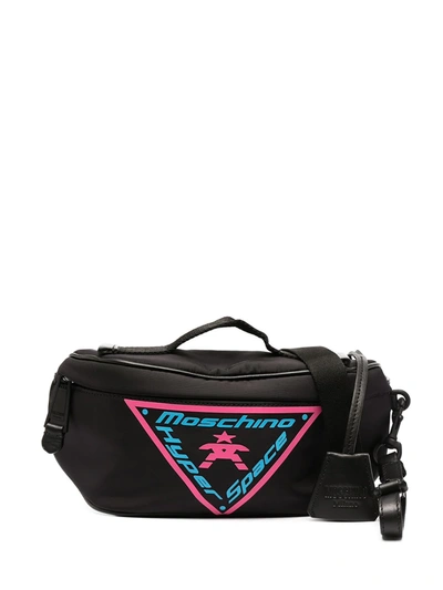 Shop Moschino Convertible Belt Bag In Black