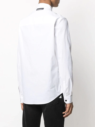 Shop Just Cavalli Logo-print Long-sleeved Shirt In White