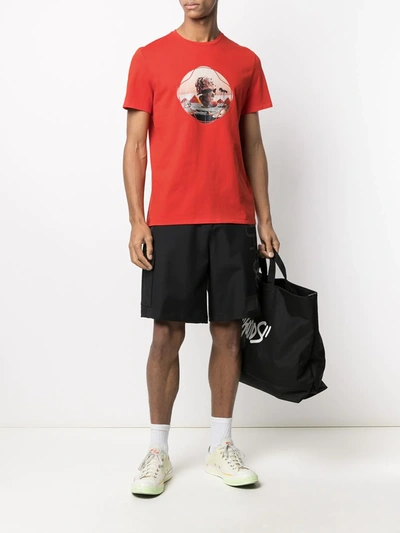Shop Just Cavalli Skull Graphic Print T-shirt In Red