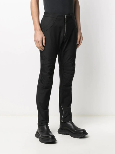 Shop Just Cavalli Biker Style Trousers In Black