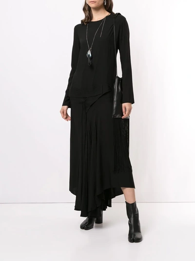 Yohji Yamamoto Draped Knit Dress In Black | ModeSens