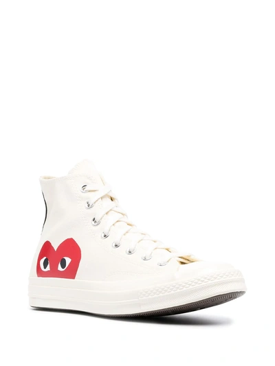 Shop Comme Des Garçons Play X Converse Chuck Taylor High-top 70s Sneakers In White