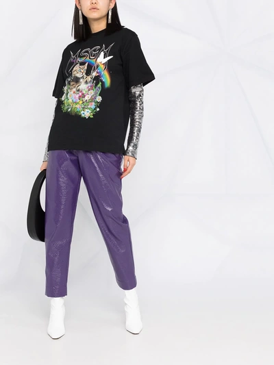 Msgm Graphic-print Logo T-shirt In Black