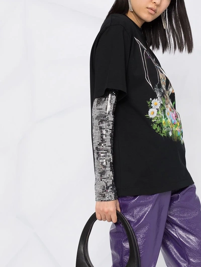 Msgm Graphic-print Logo T-shirt In Black
