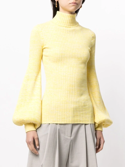 Shop Anna Quan Balloon-sleeve Rollneck Jumper In Yellow