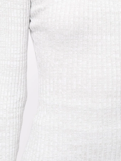 Shop Anna Quan Saffi Ribbed-knit Top In Grey