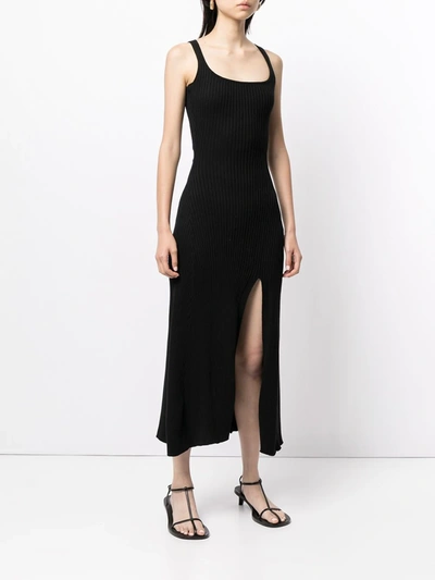 Shop Anna Quan Jana Ribbed-knit Dress In Black
