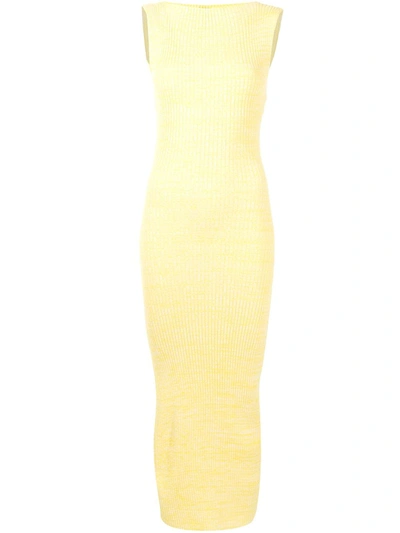 Shop Anna Quan Rib-knit Sleeveless Dress In Yellow