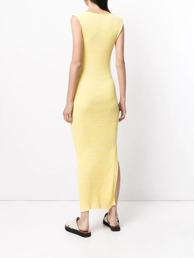 Shop Anna Quan Rib-knit Sleeveless Dress In Yellow