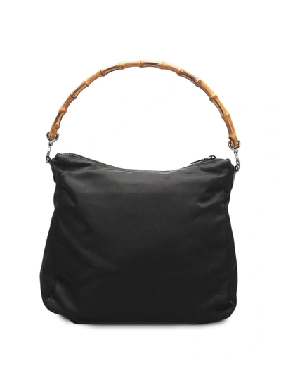 Pre-owned Gucci Bamboo Two-way Bag In Black