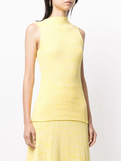 Shop Anna Quan Lena Rib-knit Sleeveless Top In Yellow