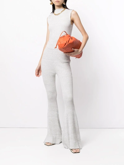 Shop Anna Quan Gerrie Flared Knit Trousers In Grey
