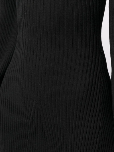 Shop Anna Quan Amalia Ribbed-knit Dress In Black