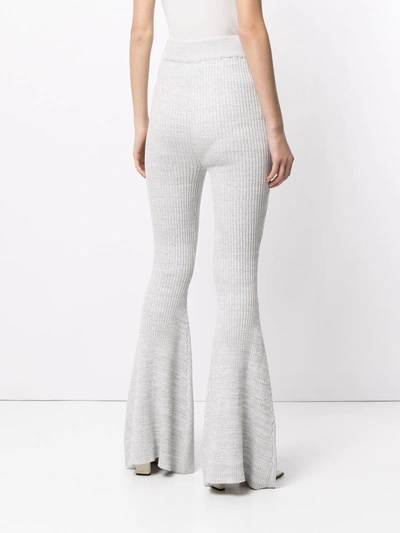 Shop Anna Quan Gerrie Flared Knit Trousers In Grey