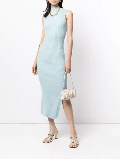 Shop Anna Quan Aleka Rib-knit Sleeveless Dress In Blue