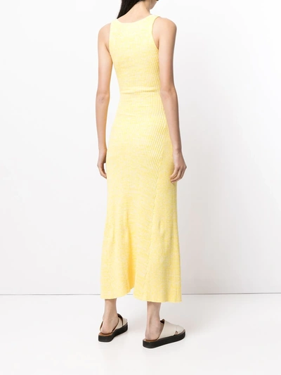Shop Anna Quan Jana Ribbed-knit Midi Dress In Yellow