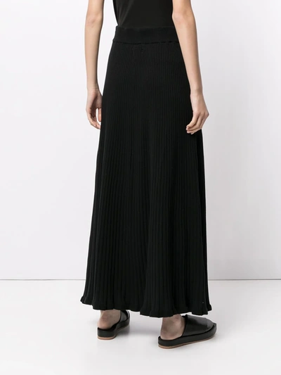 Shop Anna Quan Selma Ribbed-knit Skirt In Black
