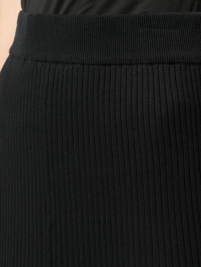 Shop Anna Quan Selma Ribbed-knit Skirt In Black