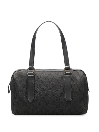 Pre-owned Gucci Gg Monogram Charmy Tote Bag In Black