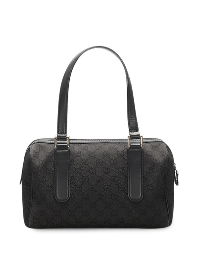 Pre-owned Gucci Gg Charmy 经典logo手提包 In Black