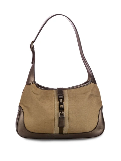 Pre-owned Gucci Web Jackie Shoulder Bag In Brown