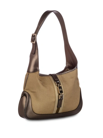 Pre-owned Gucci Web Jackie Shoulder Bag In Brown