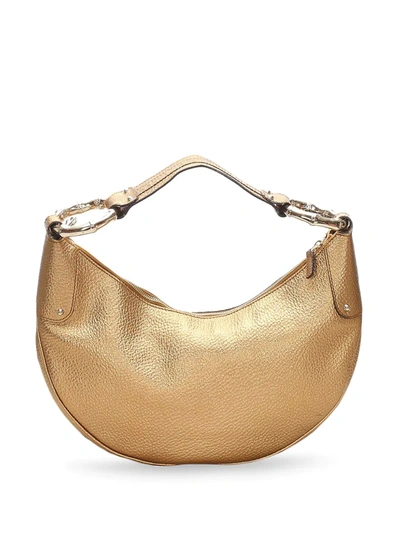 Pre-owned Gucci Bamboo Metallic Tote Bag In Gold