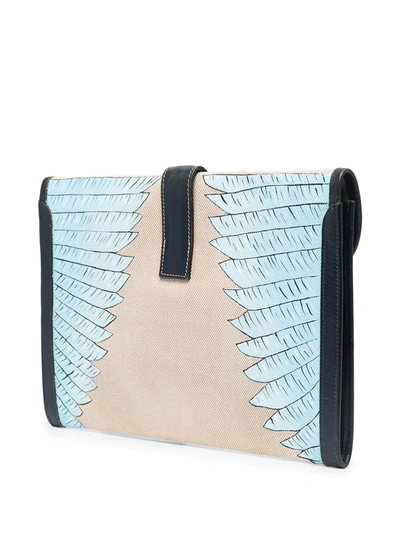 Pre-owned Hermes  Customised Jige Clutch In Neutrals