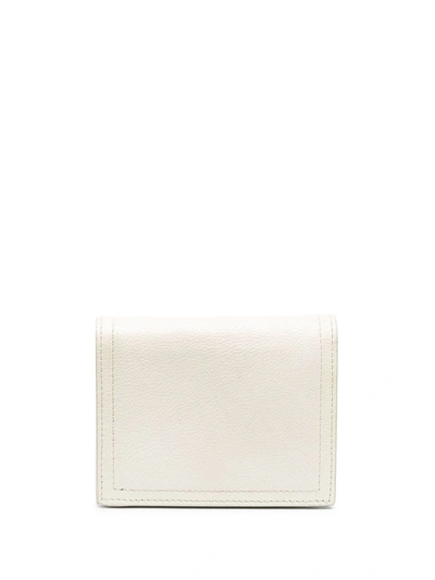 Pre-owned Prada Logo Patch Compact Wallet In Neutrals