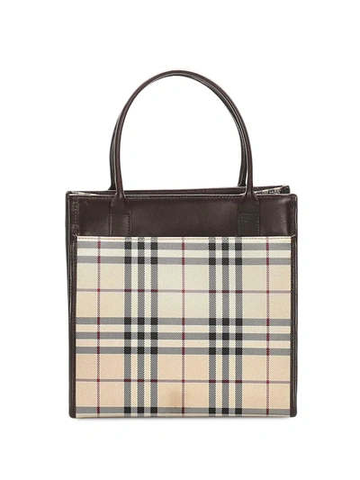 Pre-owned Burberry Vintage Check Tote Bag In Brown