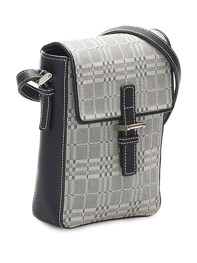 Pre-owned Burberry House Check Crossbody Bag In Grey
