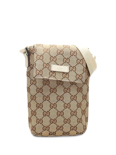 Pre-owned Gucci Gg 图案斜挎包 In Brown