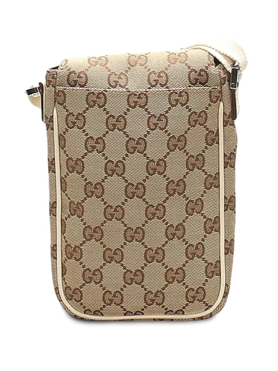 Pre-owned Gucci Gg 图案斜挎包 In Brown